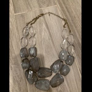 Gray colored faux gemstone necklace